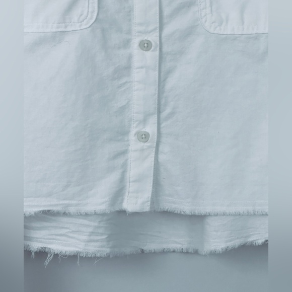 Wild fable White Light Weight Crop Frayed Edge Long Sleeve Top/Jacket La… - Picture 3 of 8